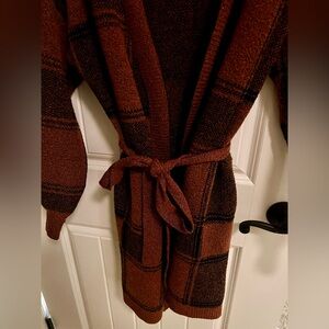 Super Soft Plaid Sweater Cardigan